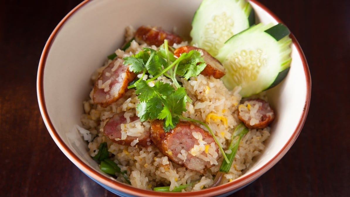 Khao Pad Sai Krok - Thai Sausage Fried Rice.